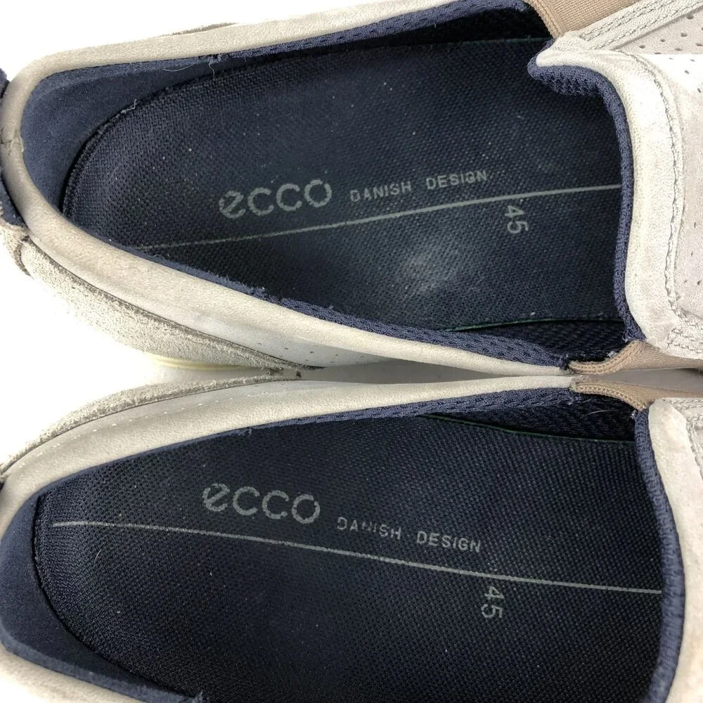 Ecco Men's Size 11-11.5 Cathum 2.0 Slip On Grey Leather Suede Loafers Shoes